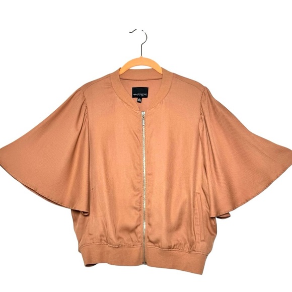 Eva Longoria Zip Front Batwing Jacket Dusty Rose Holiday Layer size Large - Picture 7 of 16